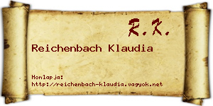 Reichenbach Klaudia névjegykártya